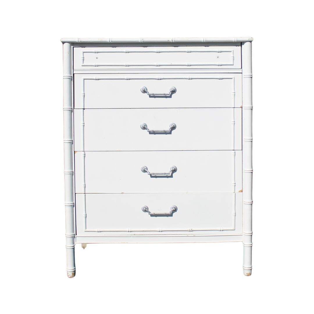 Faux bamboo highboy dresser, unfinished