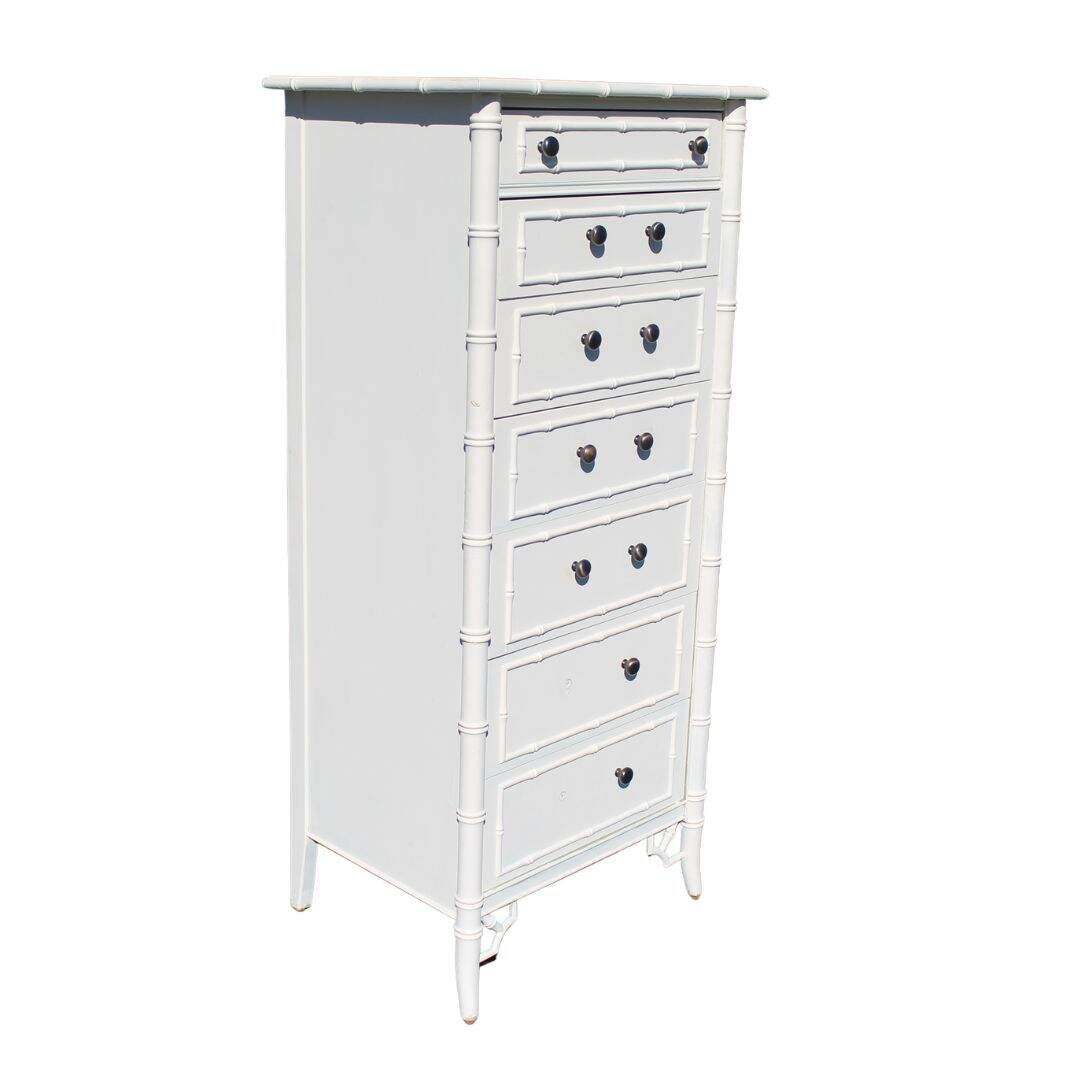 Large faux bamboo lingerie chest, unfinished