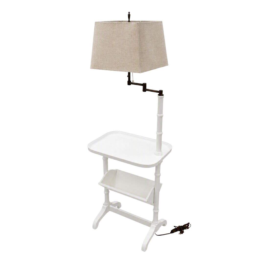 Faux bamboo side table/floor lamp