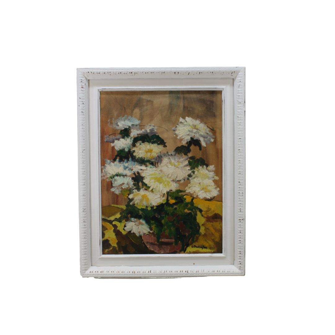 floral painting with white and yellow