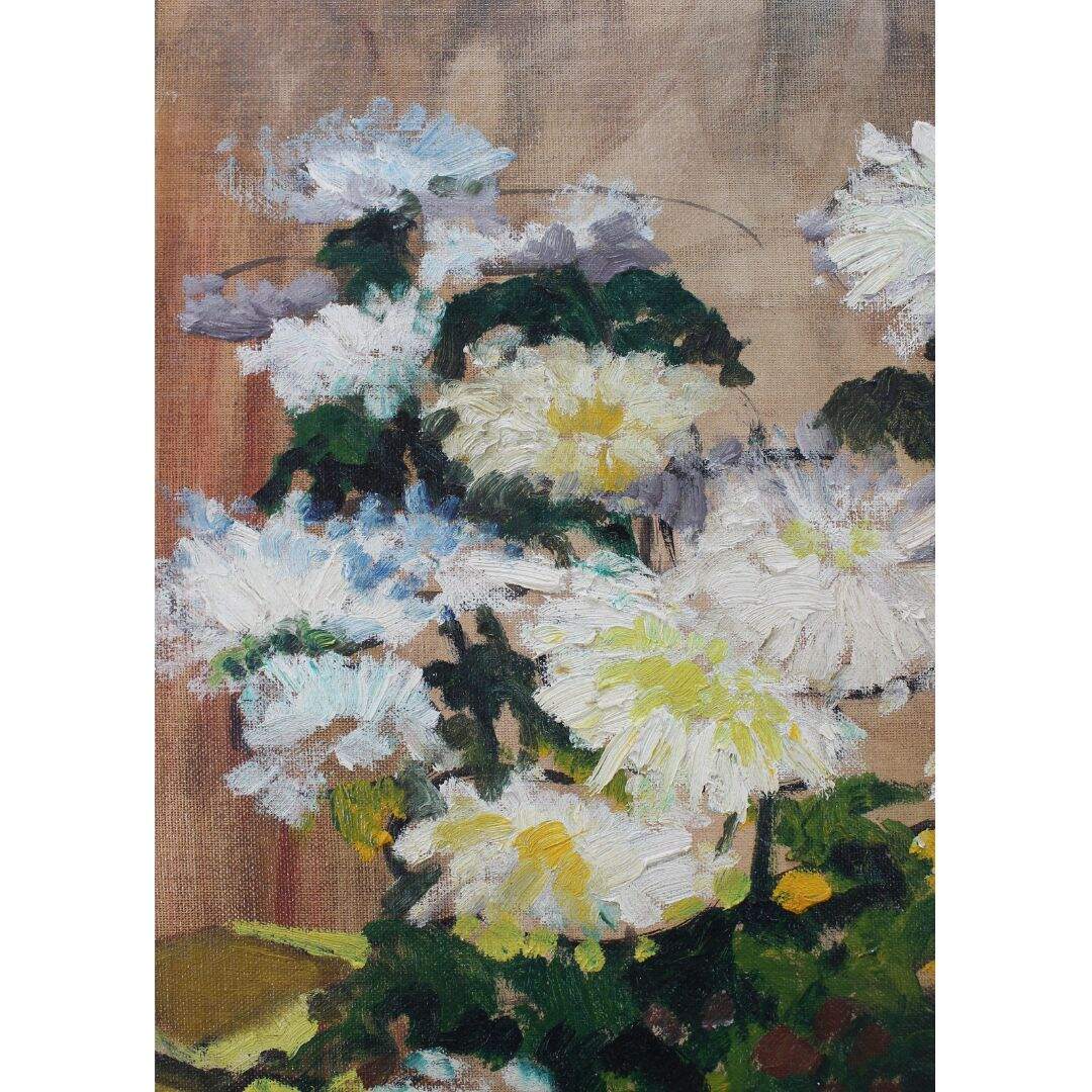 floral painting with white and yellow