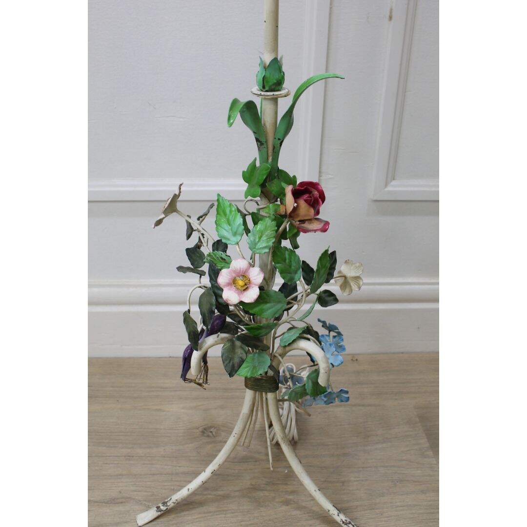 Floral tole floor lamp
