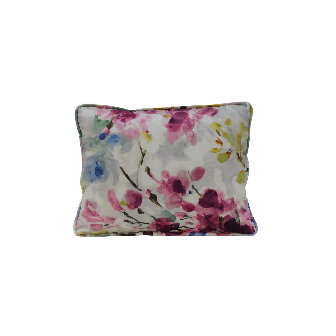 floral velvet throw pillow