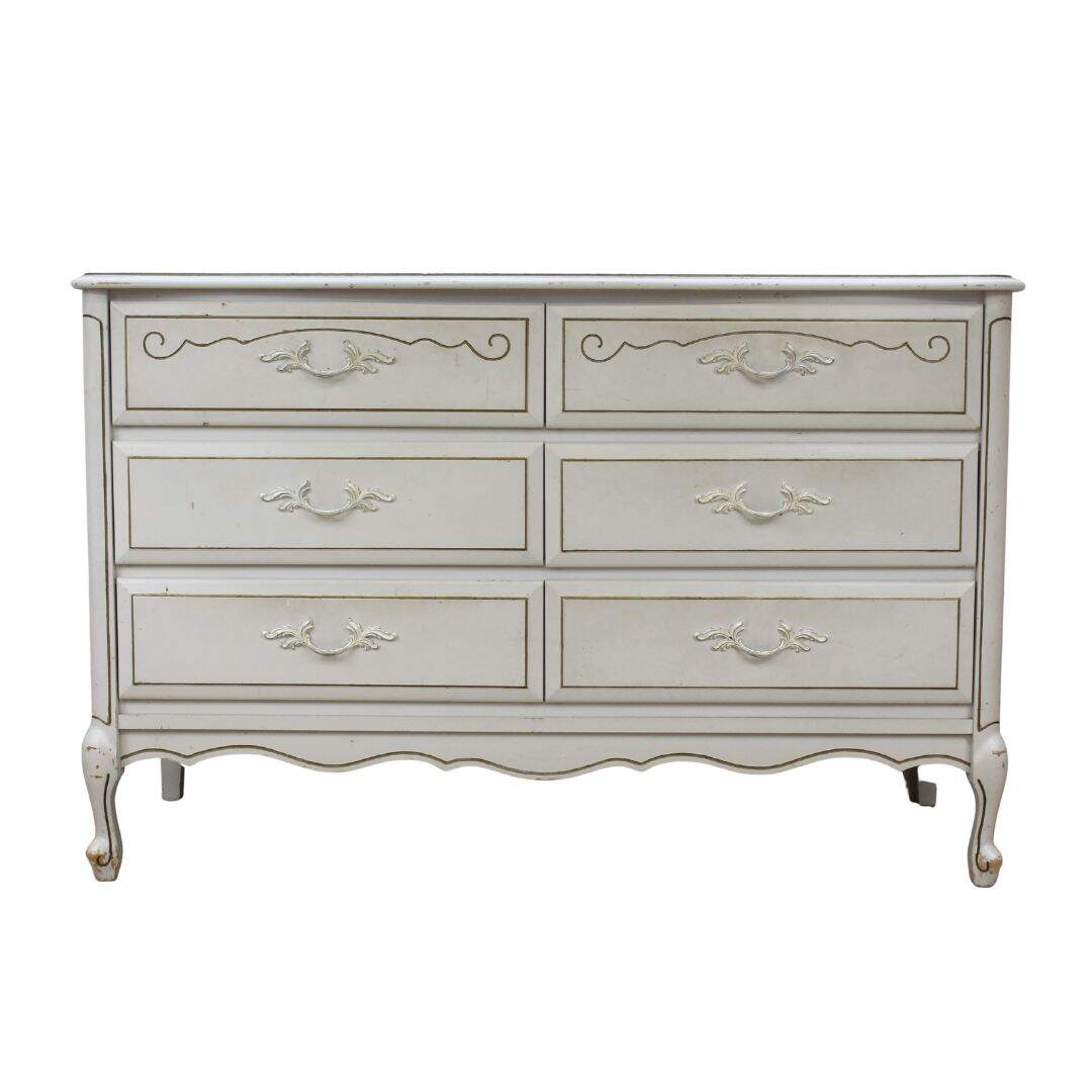 french provincial 6 drawer dresser, unpainted