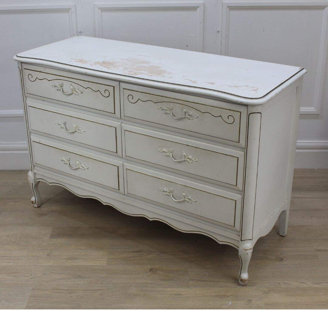 french provincial 6 drawer dresser, unpainted