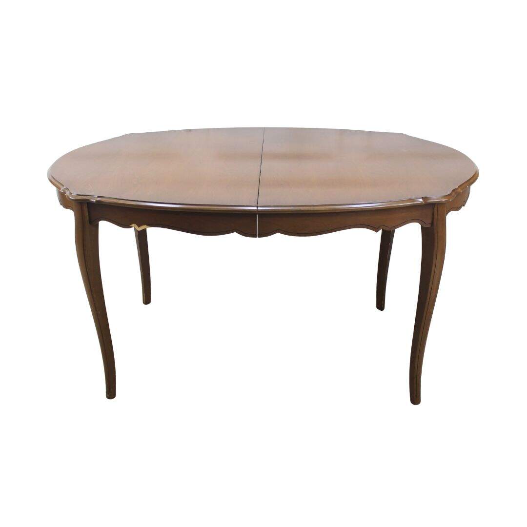 Oval French provincial dining table, unpainted