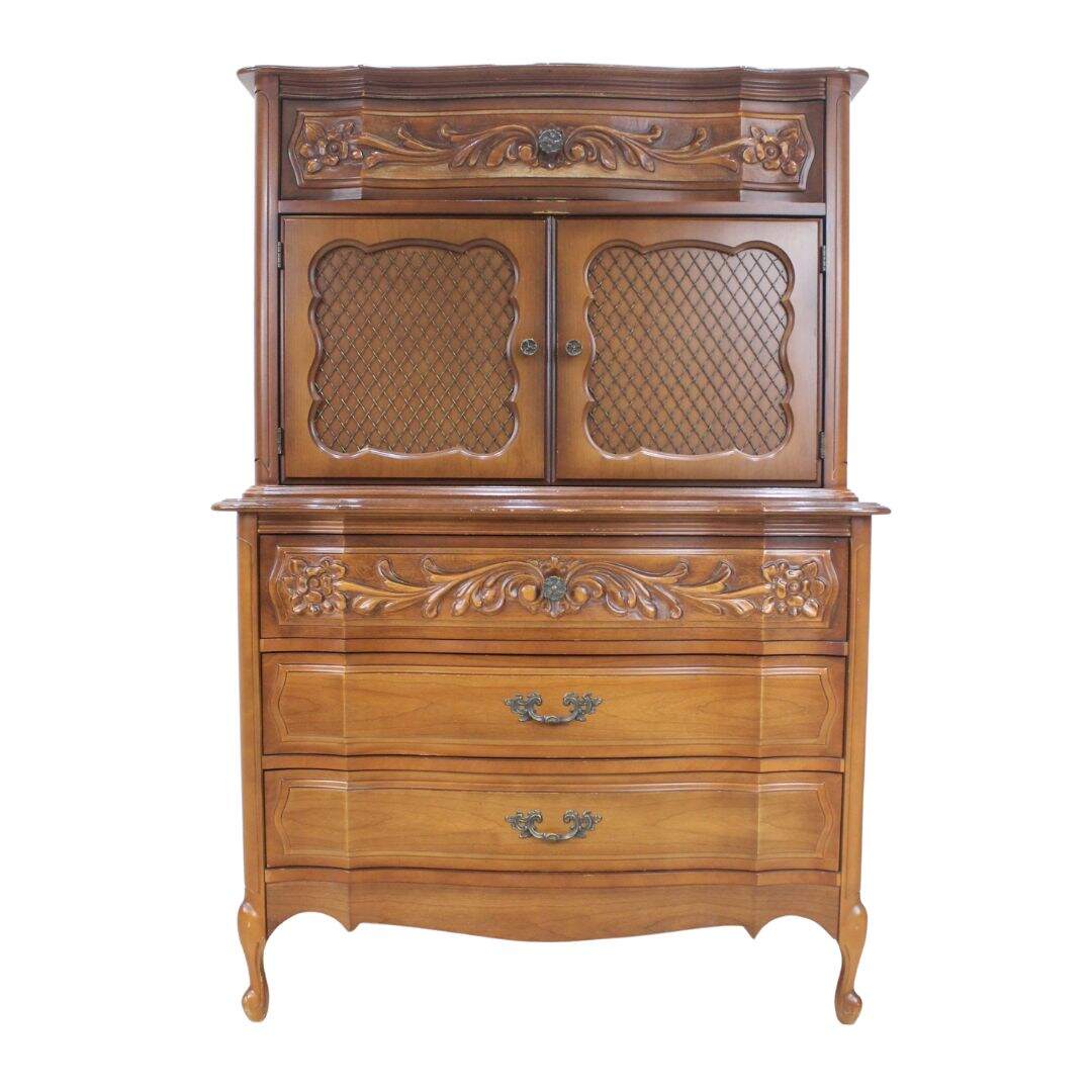 French provincial dresser with doors, unpainted