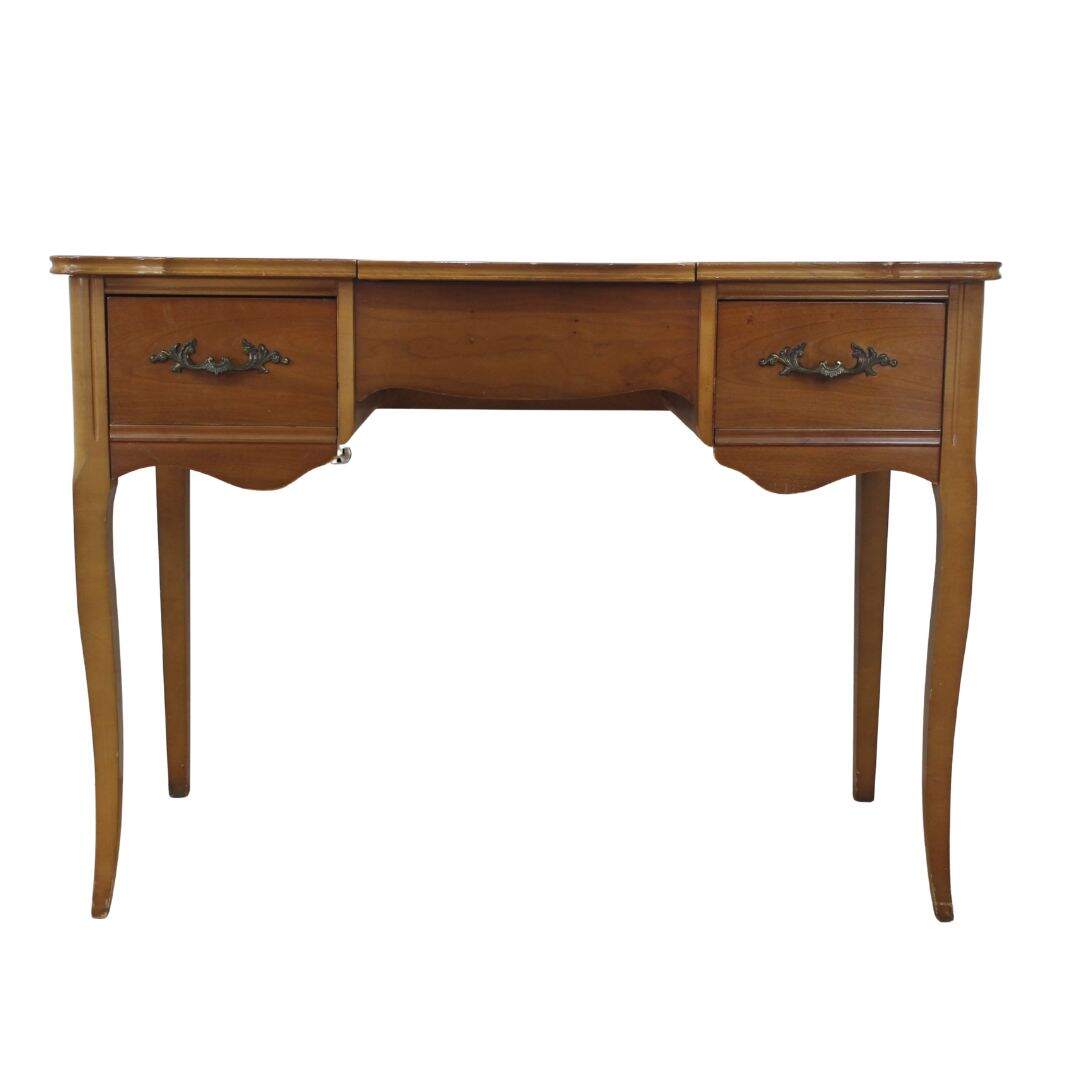 french provincial flip top vanity, unpainted
