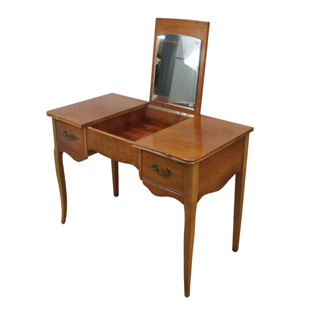 french provincial flip top vanity, unpainted