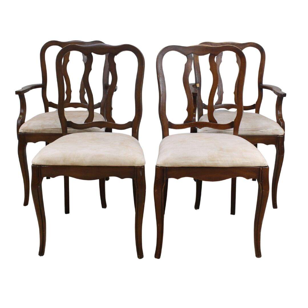 set of 4 French provincial dining chairs, unpainted