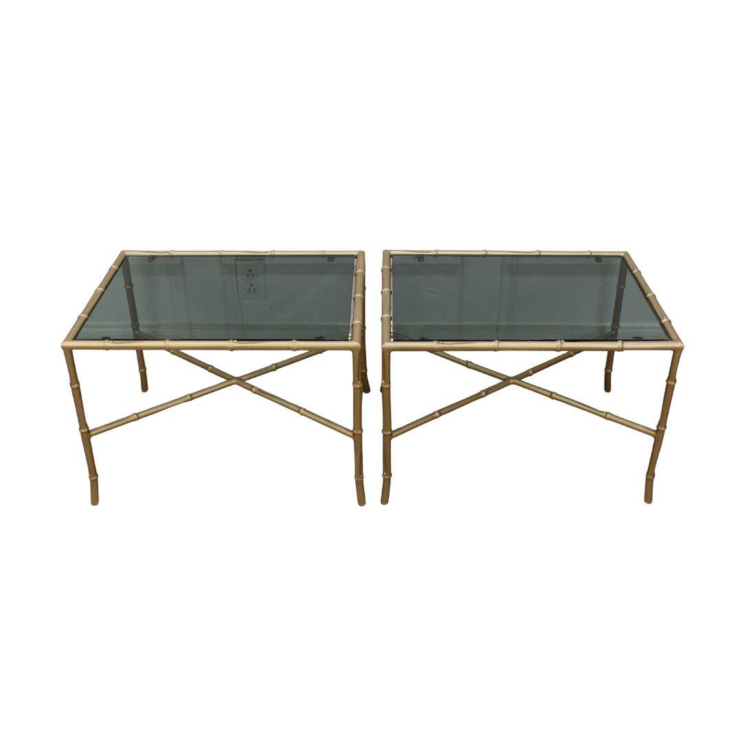 gold faux bamboo side tables/coffee tables