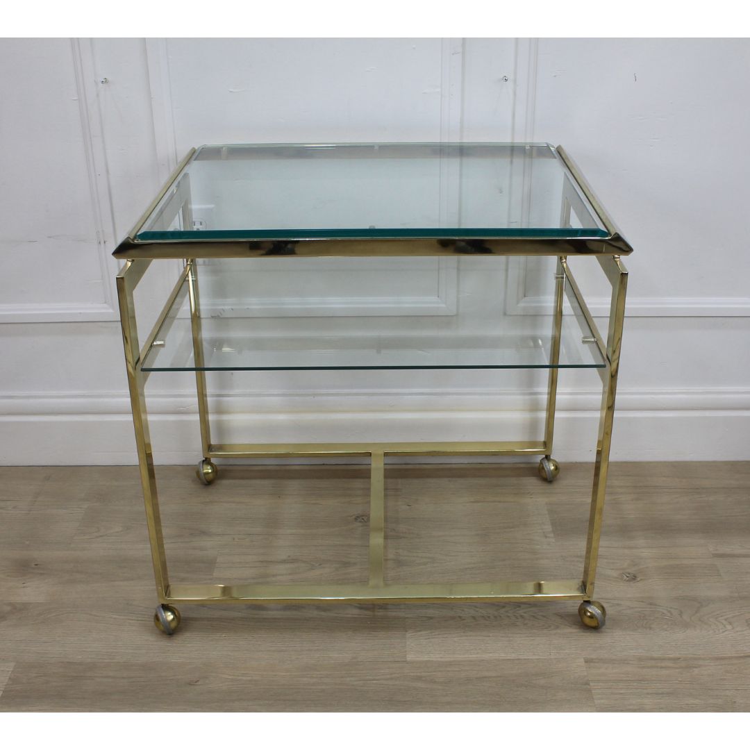 Gold and glass bar cart