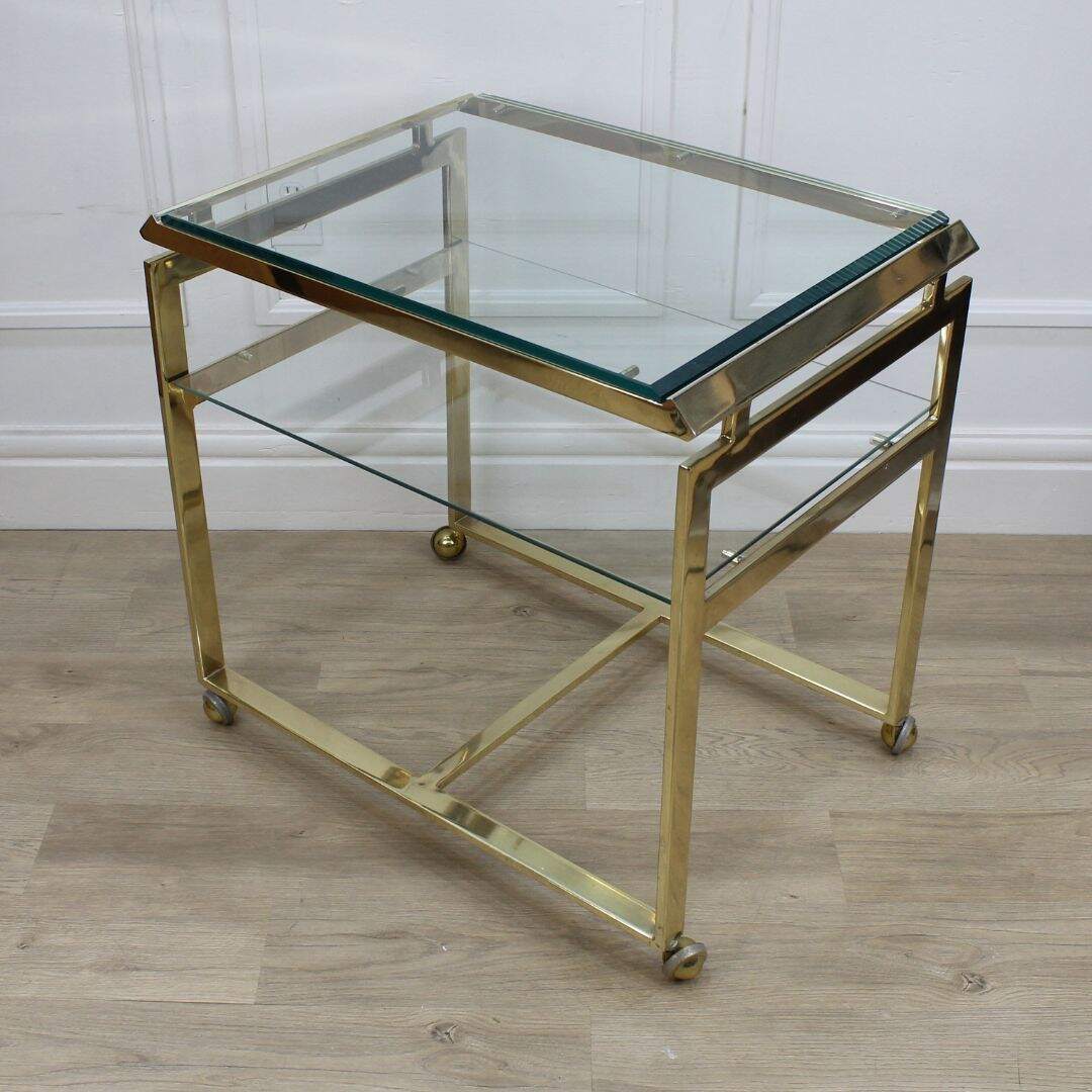 Gold and glass bar cart