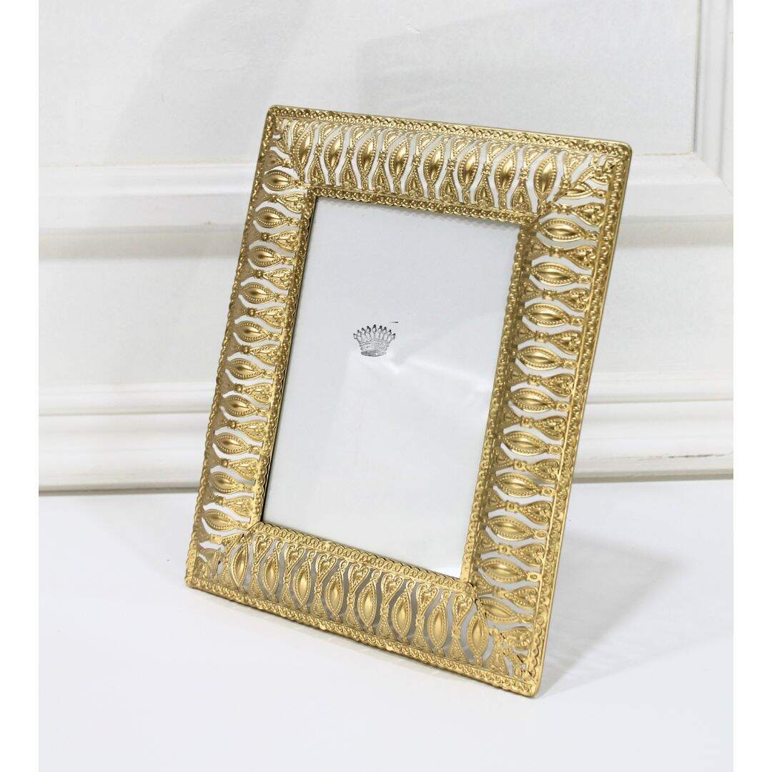 gold punched tin picture frame