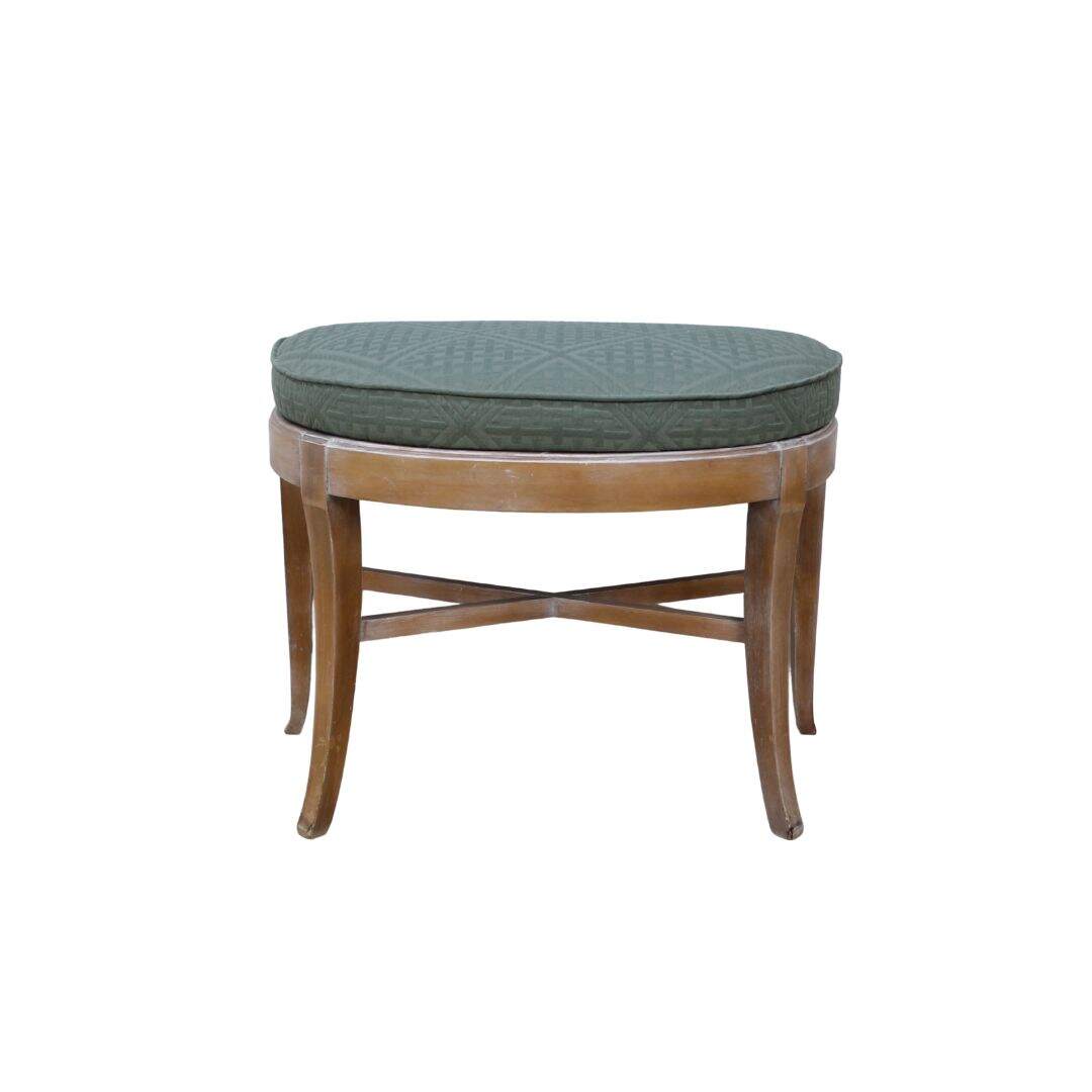 Half-moon shaped stool, unpainted