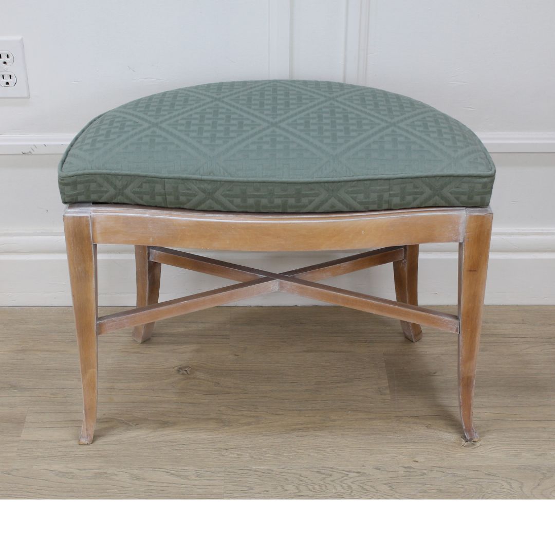 Half-moon shaped stool, unpainted