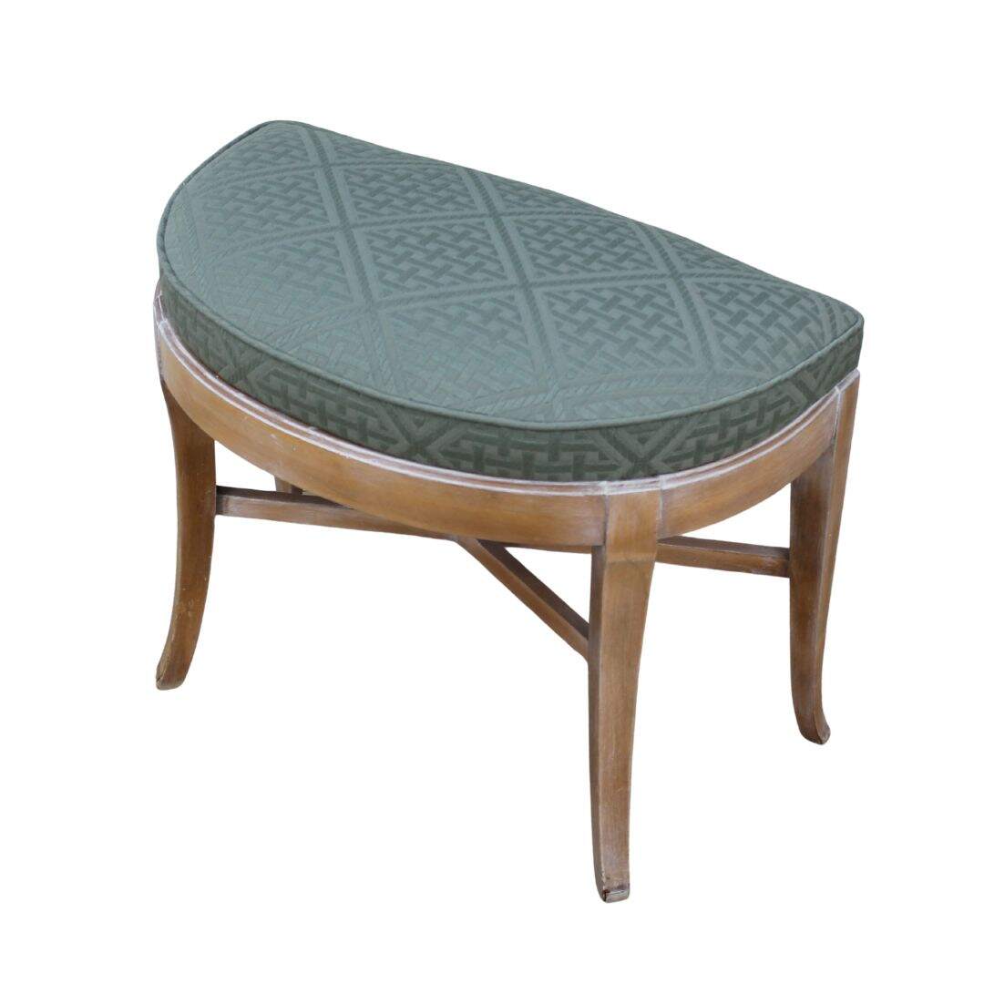 Half-moon shaped stool, unpainted