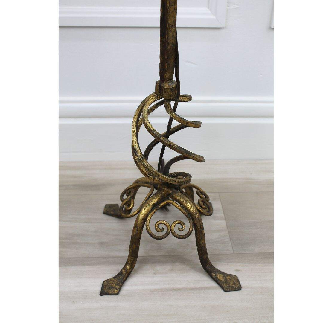 Wrought iron gold leaf lamp