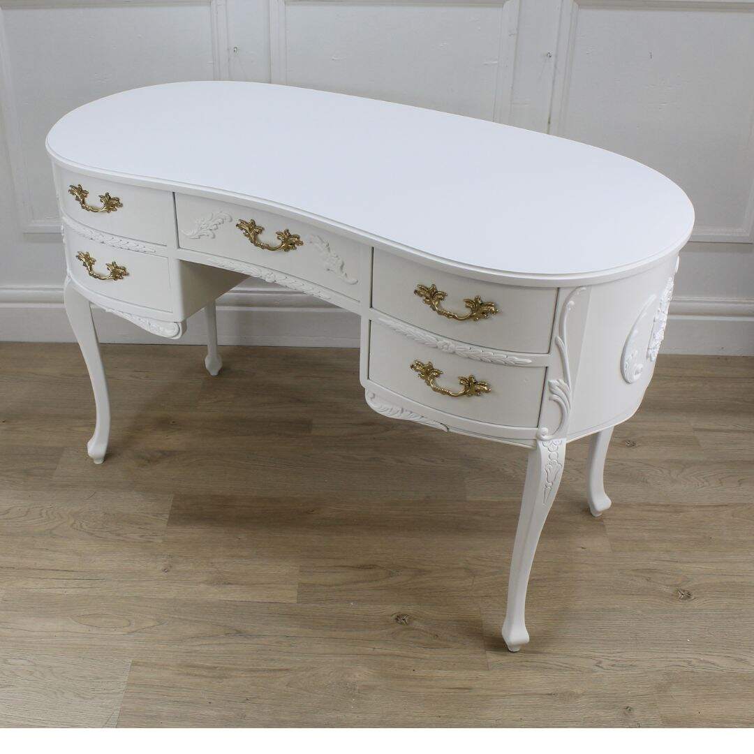 Kidney shaped vanity/desk