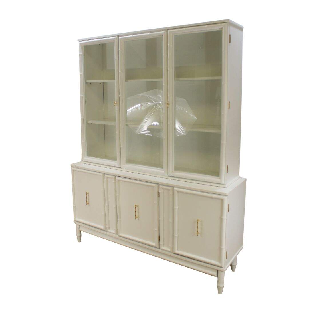 Large faux bamboo china cabinet