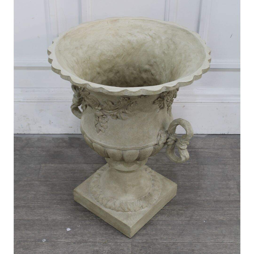 Large resin urn shaped planter