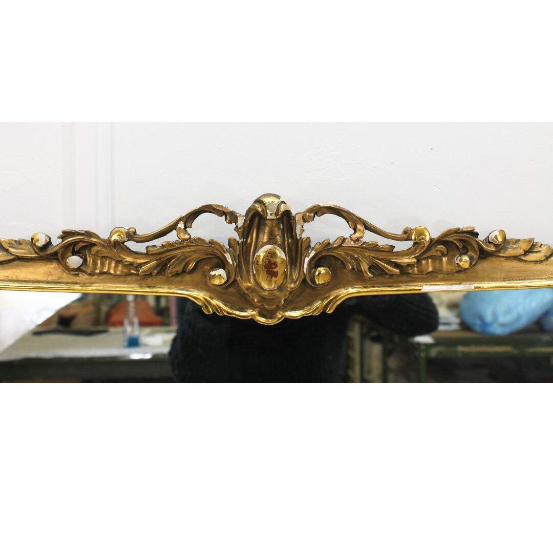 long gold leaf mantel mirror