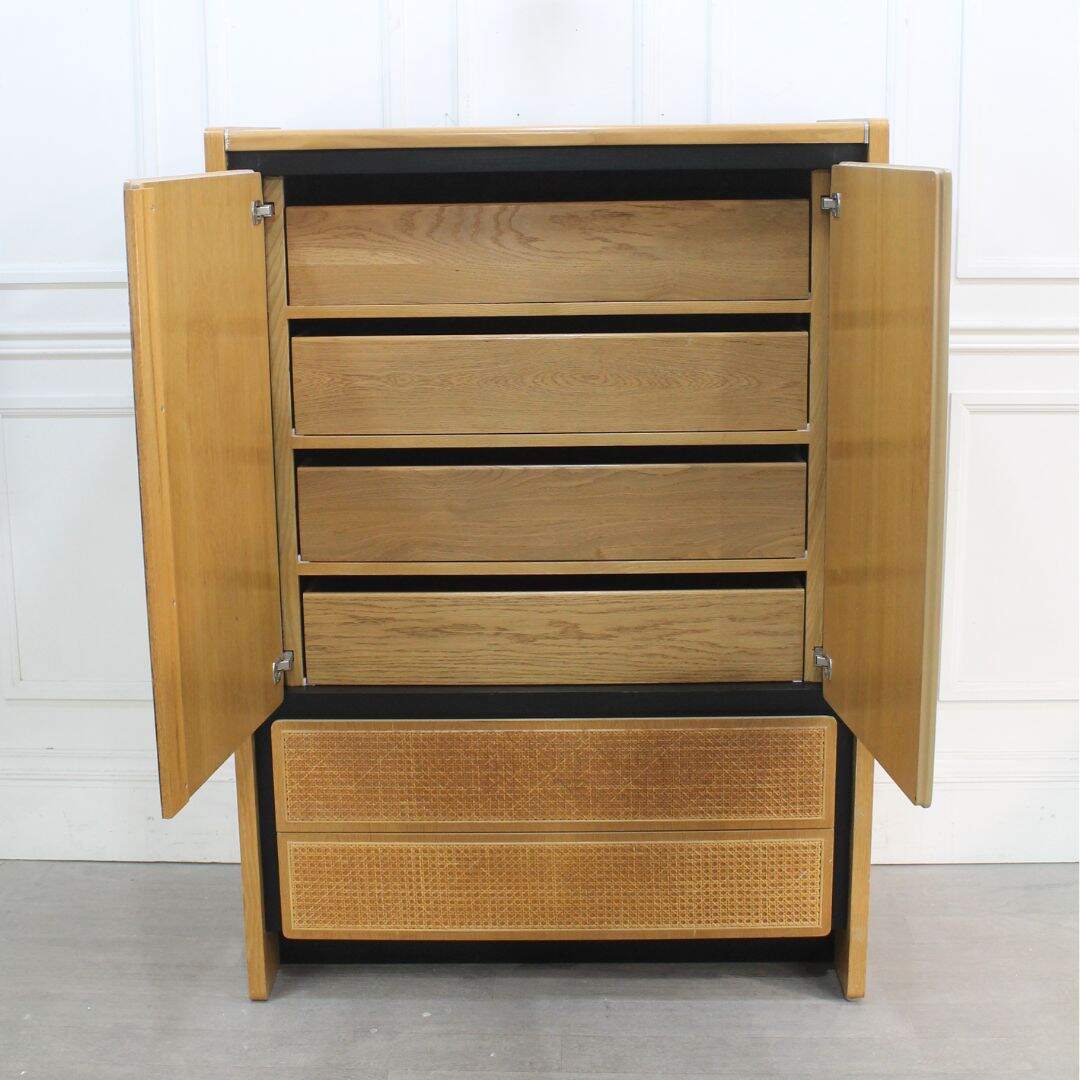 Modern dresser with caning