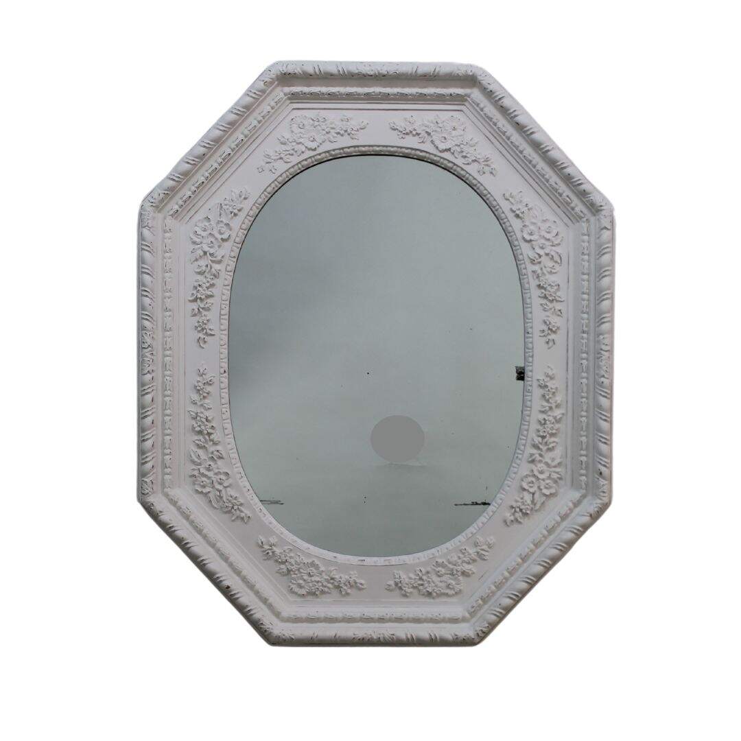 Octagonal mirror with oval inset