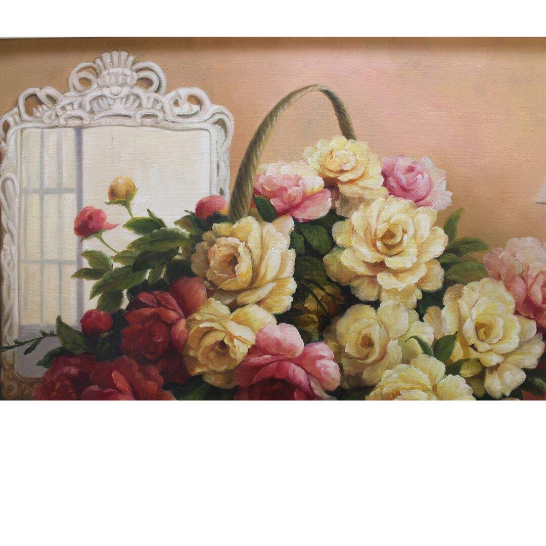 original still life painting with roses