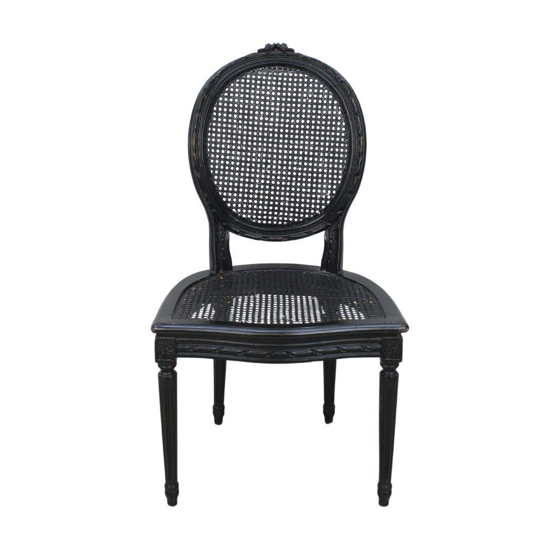 Oval caned back French chair, unpainted