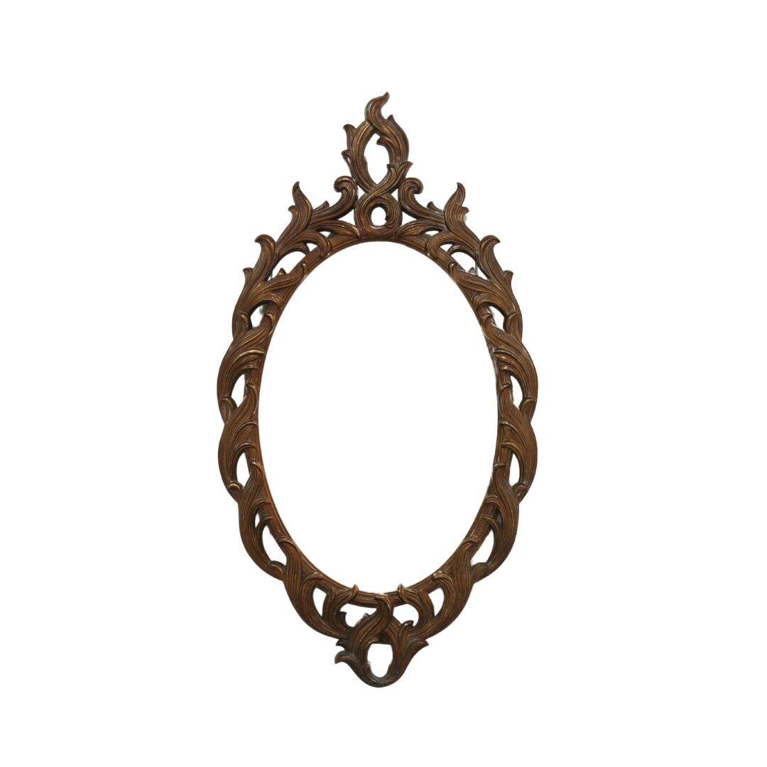 Oval ornate gold mirror