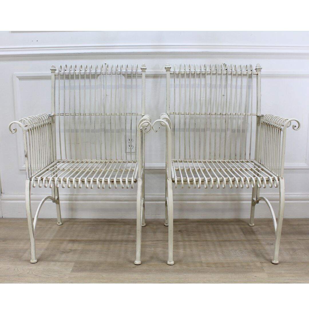 pair of aluminum outdoor chairs,