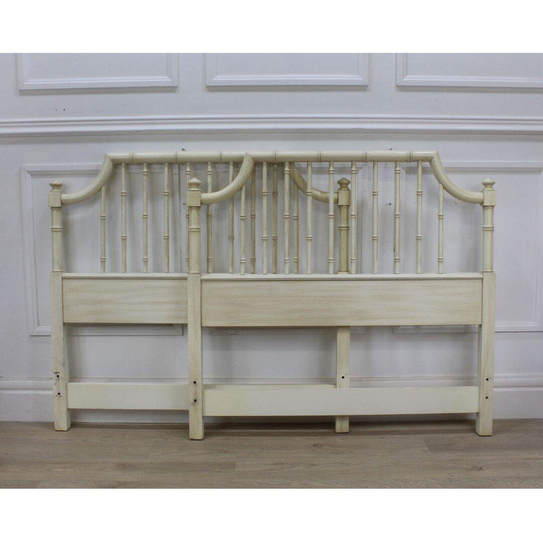 pair of twin beds, unpainted
