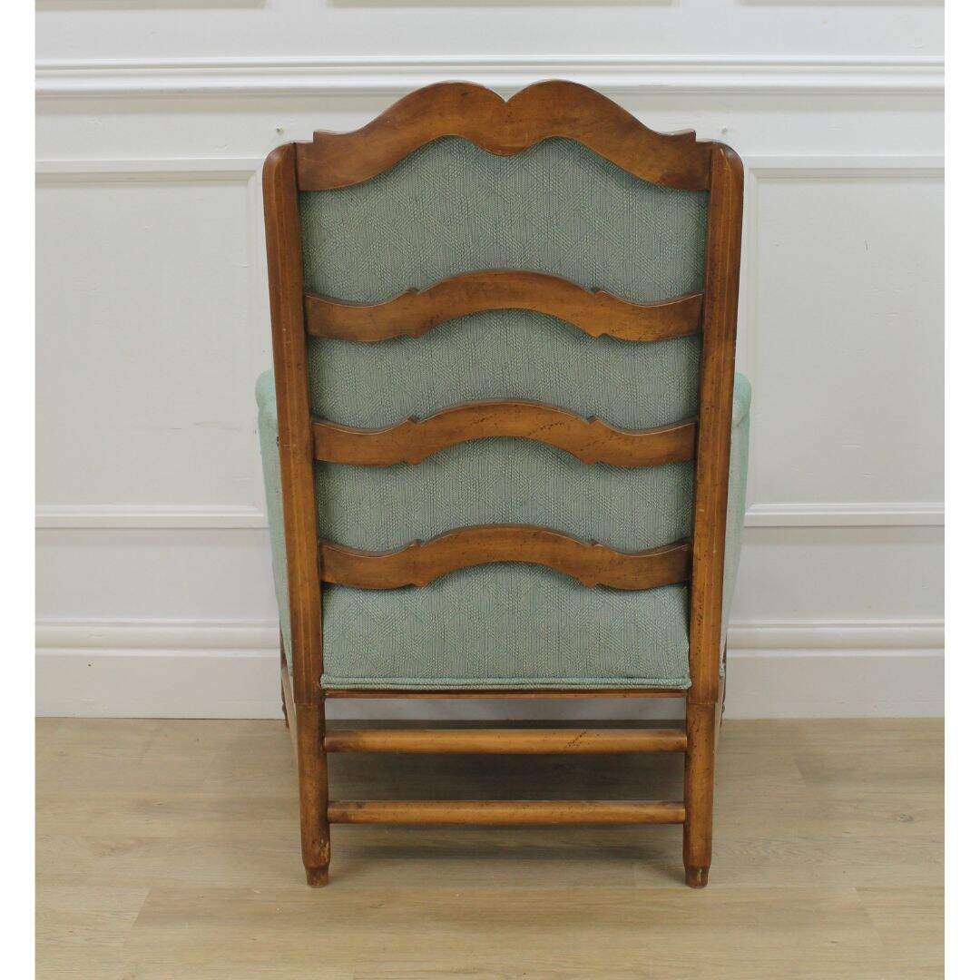 Pair of French country chair with green fabric