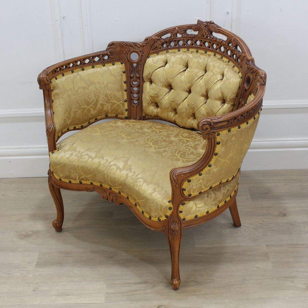 Pair ornate carved chairs, unfinished