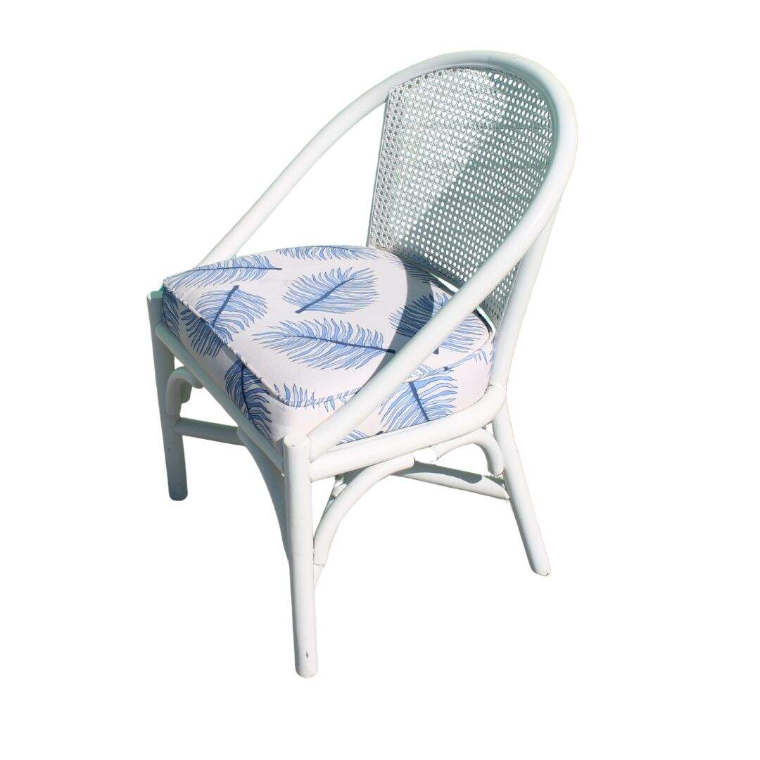 Pair of rattan chairs with caned backs, unfinished