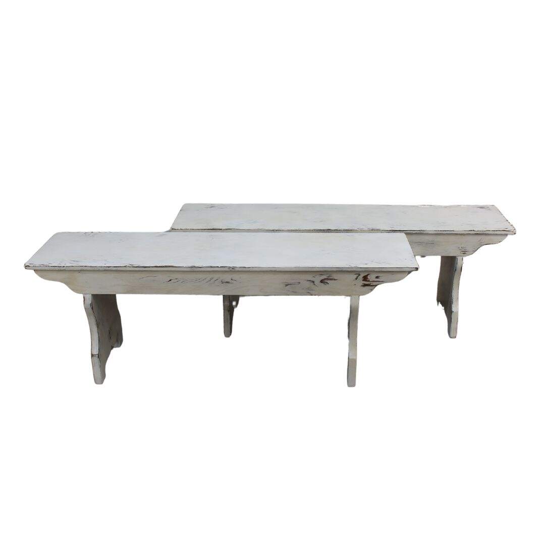 Pair of rustic wooden benches