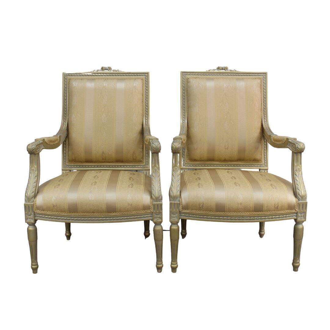 Pair of square back French style chairs