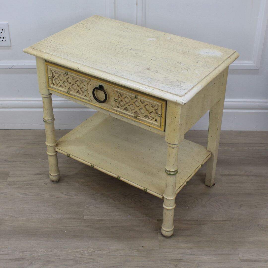 Faux bamboo night table, unpainted