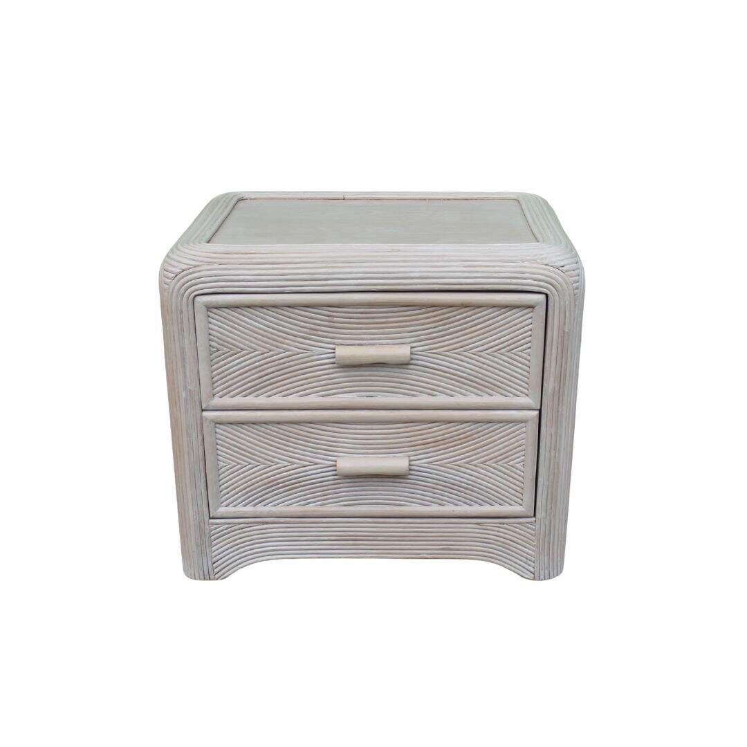 Pencil reed night table with water fall corners