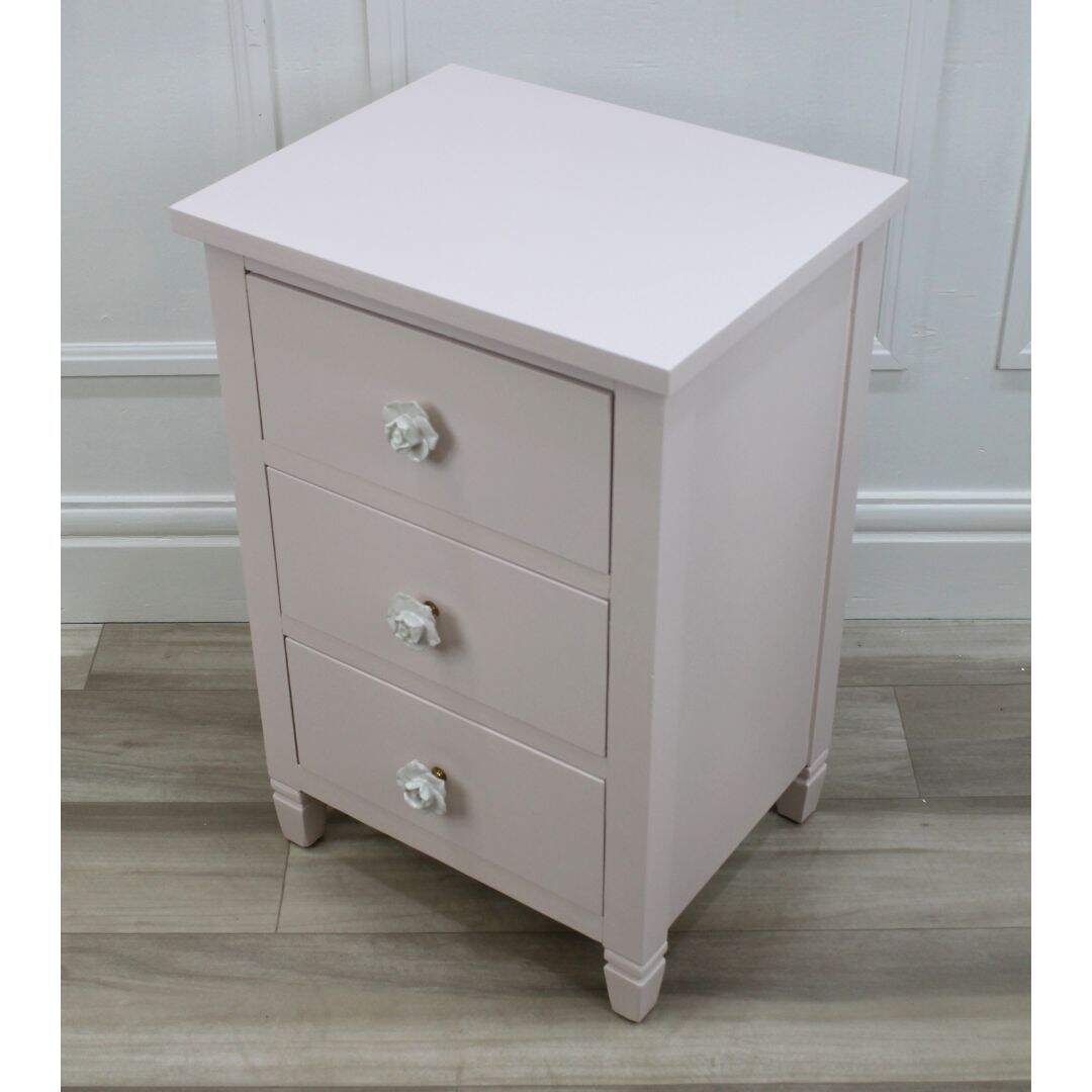 Pink 3 drawer night stand