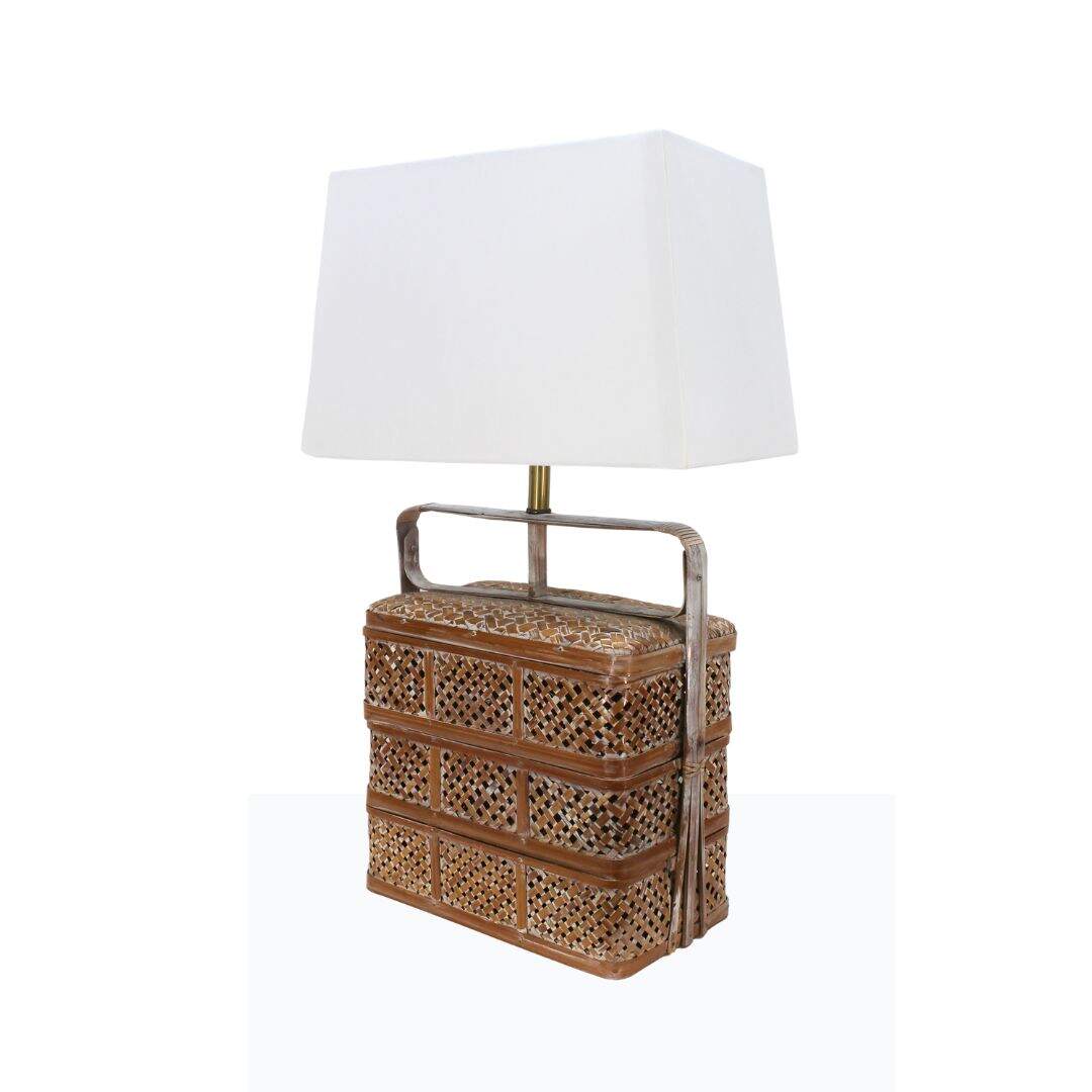 rattan basket lamp