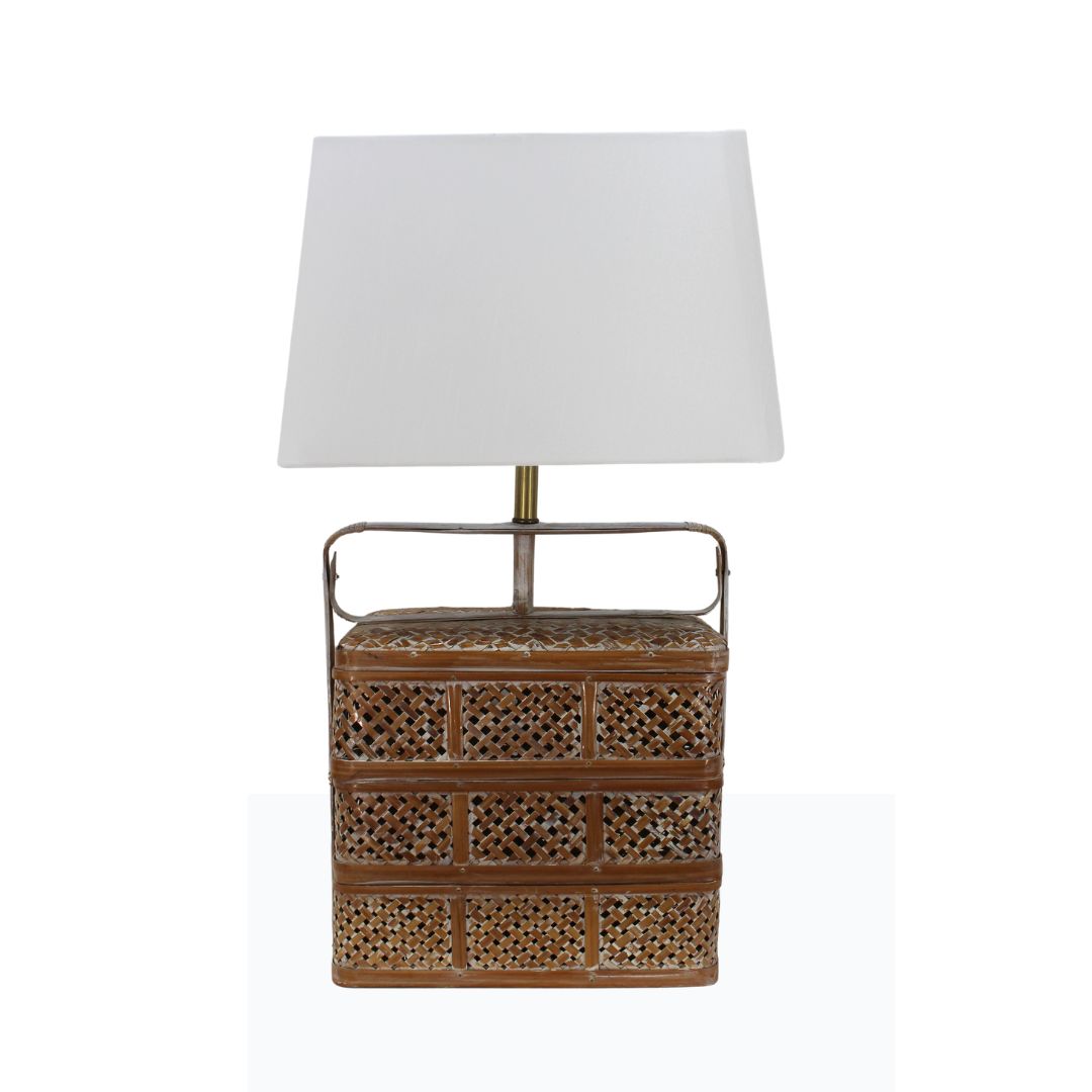 rattan basket lamp
