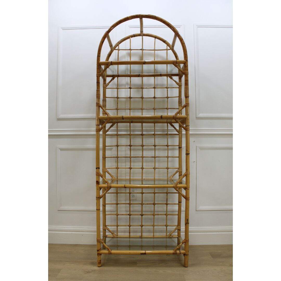 Rattan shelf unit