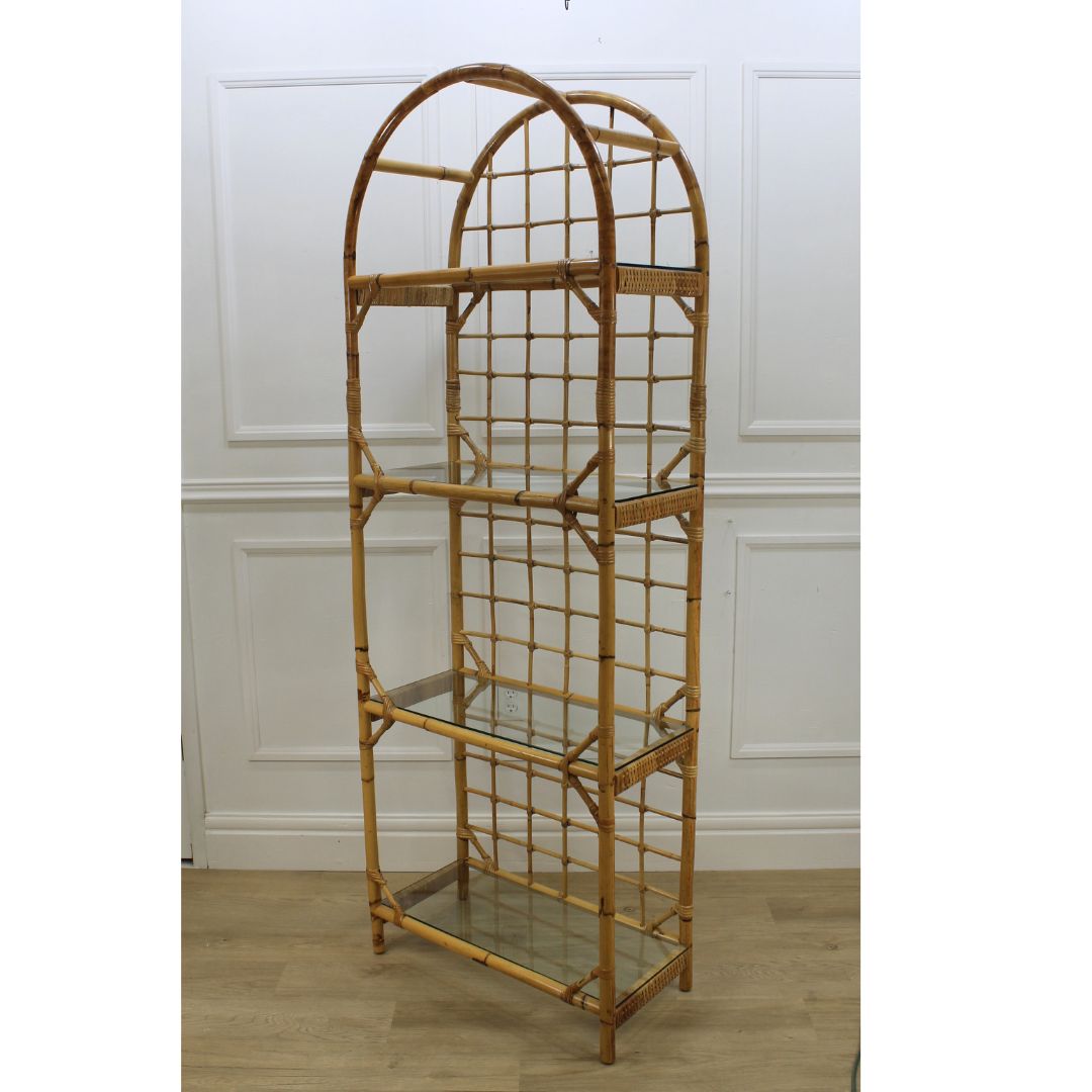 Rattan shelf unit