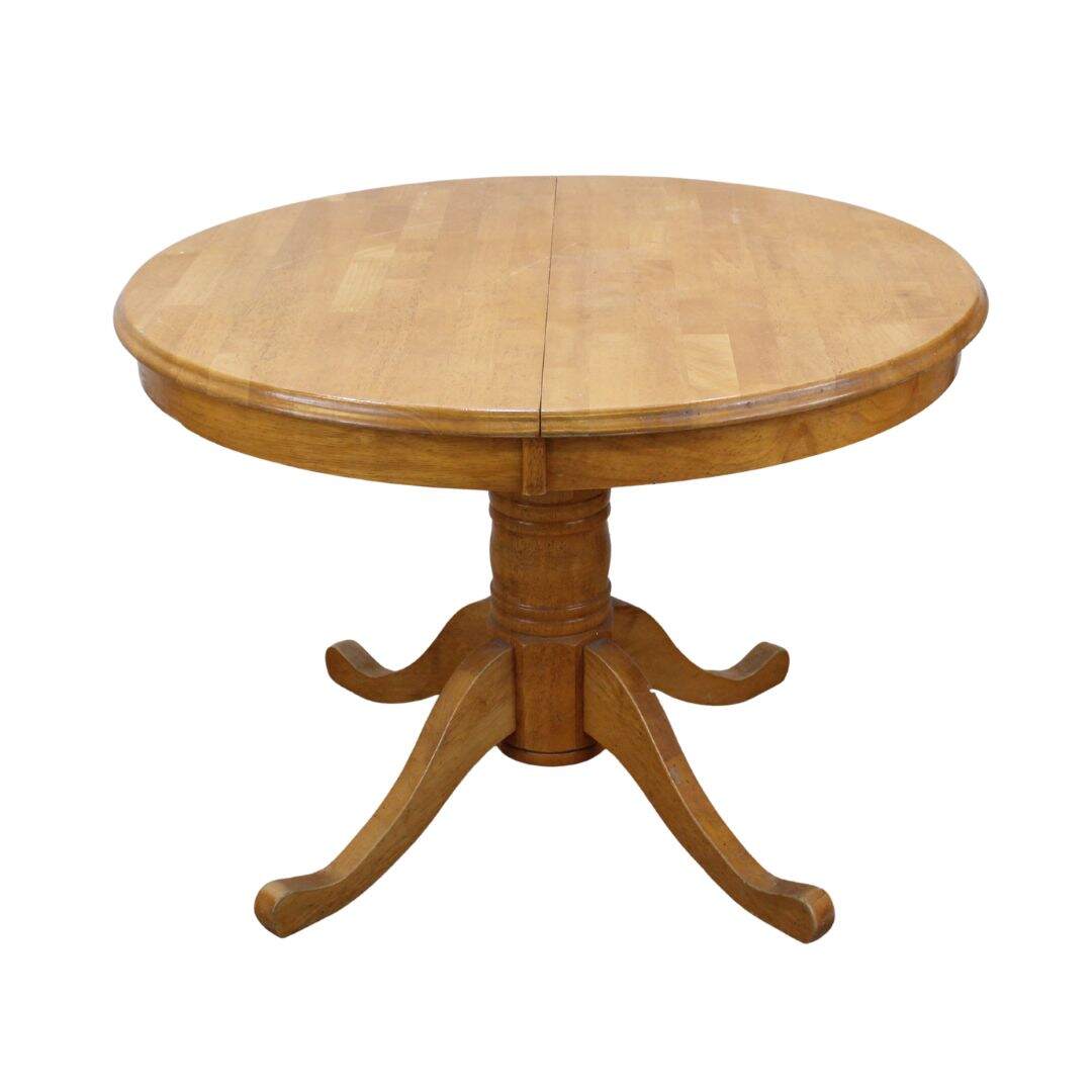 round pedestal dining table, unpainted