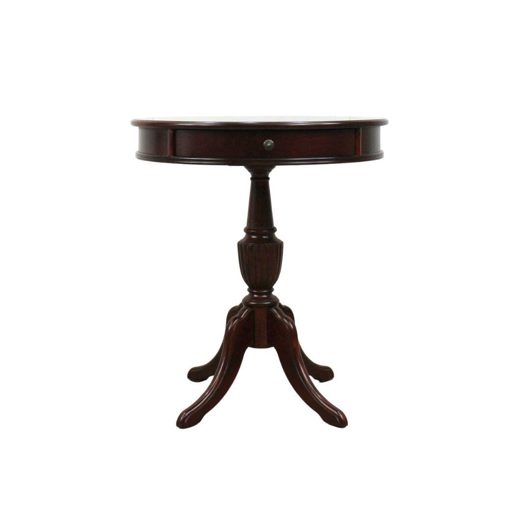 Round pedestal side table, unpainted