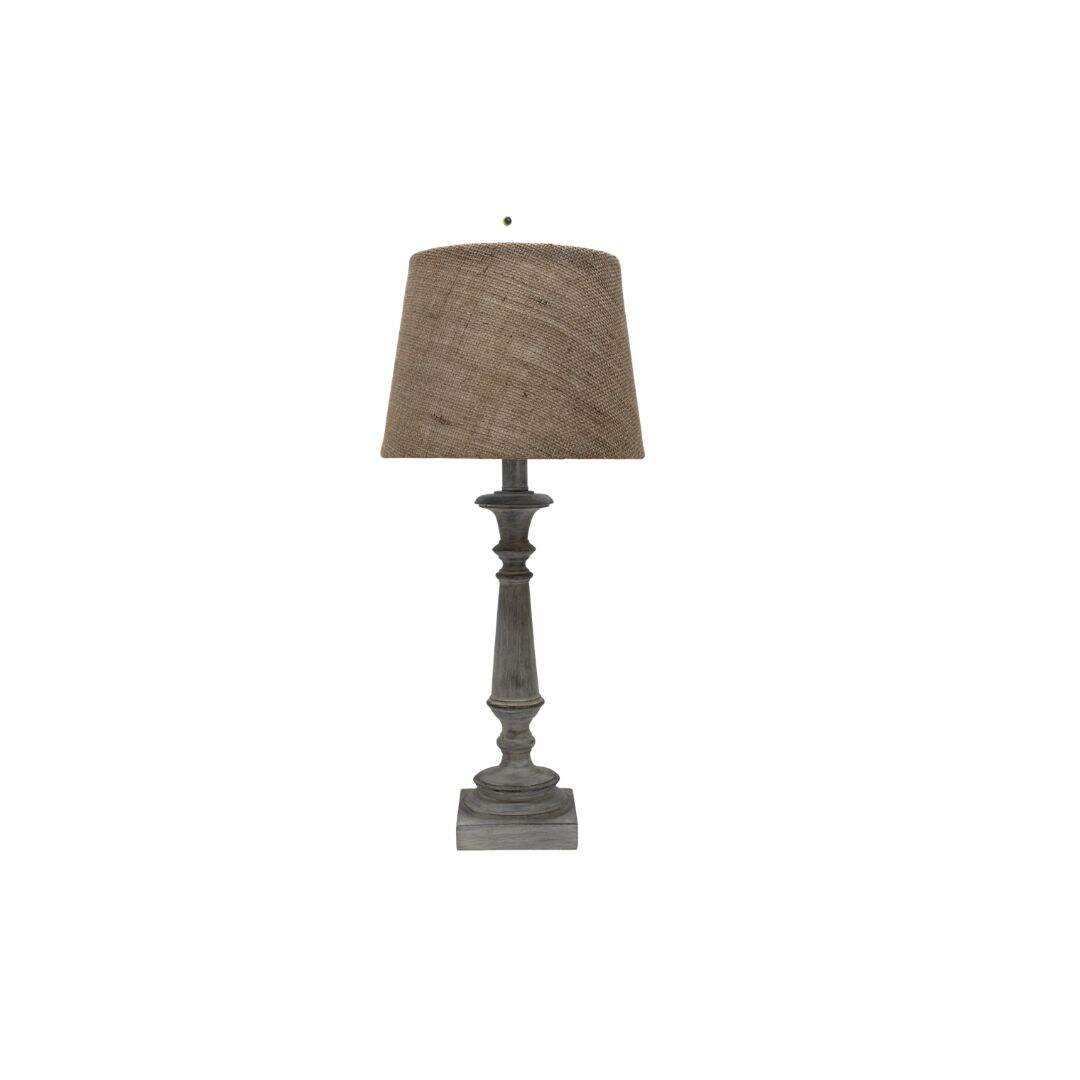 rustic lamp with burlap shade