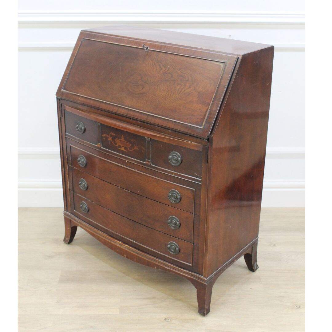 Secretary desk with inlay, unpainted