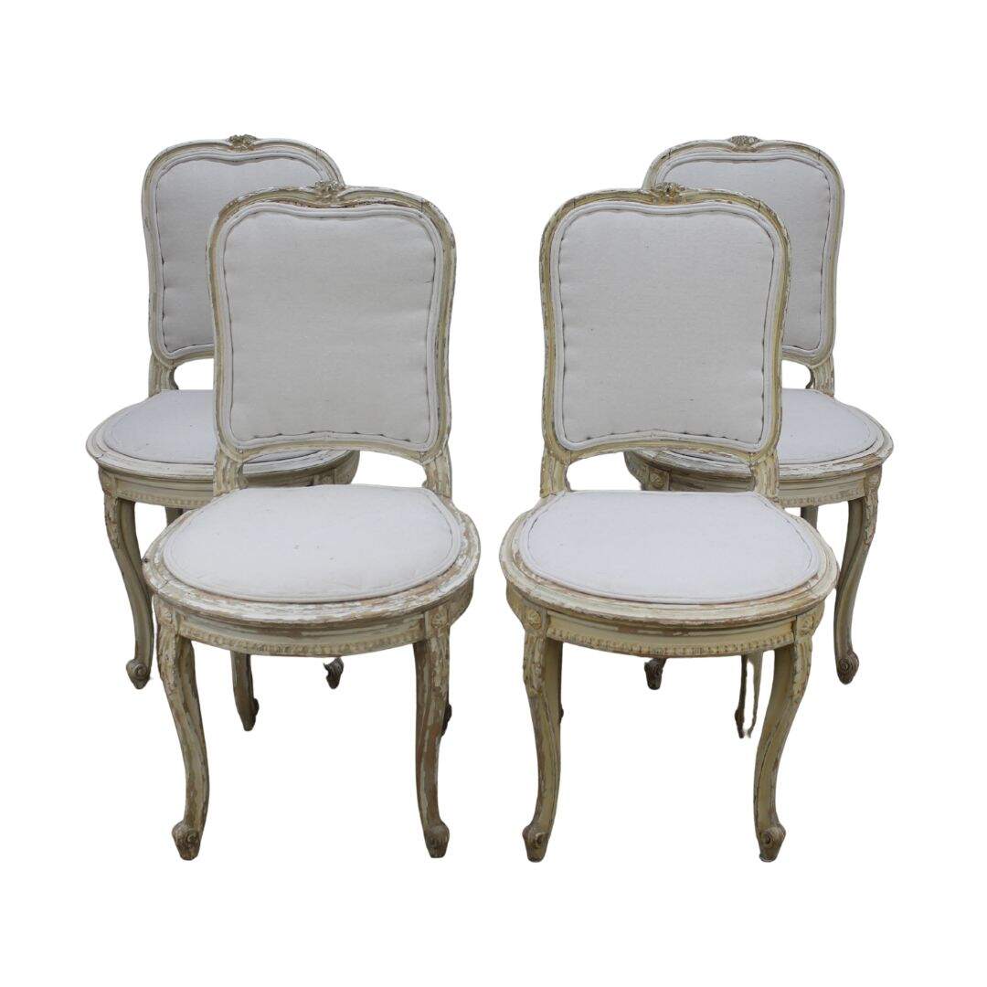 Set of 4 petite French chairs